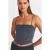 Geribbelde vierkante hals crop top