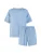 By Louise Pyjama ‘by Louise Women’s Pyjamas – Short-sleeved pyjamas with short trousers Floral’  blauw