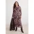 Trendyol Curve Dames Bruin Met grafische print Maxi Lang A-lijn Grote maten Jurk
