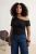 Trendyol Curve Dames Zwart Effen Kort Getailleerd Grote maten Blouses