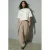 HYPEDROP wide leg regular waist casual broek taupe gebreid