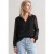 Chiffonblouse met split in de hals en bandjes
