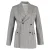 Joseph Houndstooth Dubbelbreasted Blazer in Grijs Wol