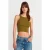 Geribbelde katoenen sweater zonder mouwen Crop Top