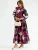 MSN Collection Jurk  groen / lila / donkerroze / zwart