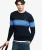 Cotton Stripe Kabeltrui Blauw