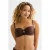 BEACHWAVE voorgevormde strapless bandeau bikinitop met textuur donkerbruin