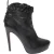 Alaia Rimpel Enkelboots in Zwart Leer