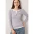 Slim Fit Geribbelde Overhemdblouse met Lange Mouwen