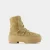 Veterschoenen met dikke zool in beige leer
