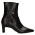 Manfield – Dames – Donkerbruine leren enkellaarsjes met hak –