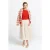 Rich & Royal Seamless Crew Neck Half Cardigan Sunset Red