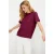 TRENDYOLMİLLA Dames Bordeaux Effen Lang Regular fit T-shirts