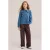 WE Fashion loose fit gestreepte joggingbroek met panterprint – bruin/blauw