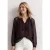 Street One Dames Raglanblouse met split in de hals en print in Rood