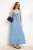 TRENDYOLMİLLA Dames Blauw Effen Maxi Mouwloos A-lijn Jurken