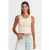 Katoenen Geribbelde Mouwloze Knopenblouse
