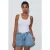 Hoge Taille Wijd Been Katoenen Denim Shorts