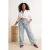 Trendyol Curve Dames Blauw Effen Wijde pijp Hoge taille Grote maten Jeans