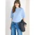 Cecil Dames Sweater met korte mouwen in garment dye-look in Blauw