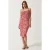 Bloemengebroken Ribbel Bodycon Midi-jurk met Split