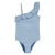 WE Fashion gestreept badpak met ruches blauw/wit