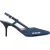 Moschino Slingback In Denim Rubber Logo Blue