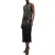 AllSaints Rye Emb Maxi Dress Black/gunmetal