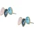OTAZU Classic Triple Leaf Earpins Rosewater Opal Pink, Blue