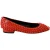Philipp Plein Vrouwen Oranje Leren Ballerina WHAT I DO Flats Schoenen