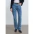 Hoge Taille Rechte Jeans met Textuur