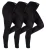 THMO – 3 Paar Dames Thermoleggings Winter | Warme Voetloze Panty’s voor Vrouwen – Zwart
