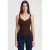 Aangesloten mouwloze kanten geribde blouse met knopen