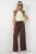 Hoge taille wijde broek met zakken