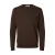 Selected katoenen regular fit gebreide trui – donkerbruin
