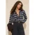 TRENDYOLMİLLA Dames Donkerblauw Geruit Lang Oversized Overhemden