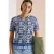 Cecil Dames Shirt met korte mouwen, gespleten hals en print in Blauw