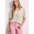 Street One Dames Shirt met korte mouwen en knoopsluiting in Beige