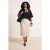 Trendyol Curve Dames Wit Stippen Midi Grote maten Rokken
