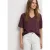 Street One Dames Blouseshirt met korte mouwen en V-hals in Rood