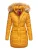 Navahoo Dames Winterjas Papaya – Getailleerd, Warm & Met Afneembare Bontkraag