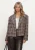 Alix the Label Blazer Dames Ladies Woven Cropped Check Blazer,