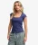 Essential T-shirt met Vierkante Hals Slanke Pasvorm Dark Blue