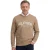 Tommy Hilfiger sweater beige effen katoen lange mouw opdruk