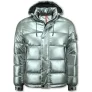 Enos Zilveren puffer jackets met capuchon