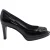 Stuart Weitzman x Russel Bromley Peep-Toe Pumps in Zwart Glanzend Leer