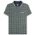 Lambretta Heren Geometrisch Big & Tall Polo Shirt (Marineblauw/Basilicum)