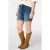 MS Mode denim slim high waist short medium blue denim