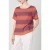 American Vintage Round Collar Printed Top Rayures Sport