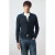 Mango Man gebreide vest met kabels – marine